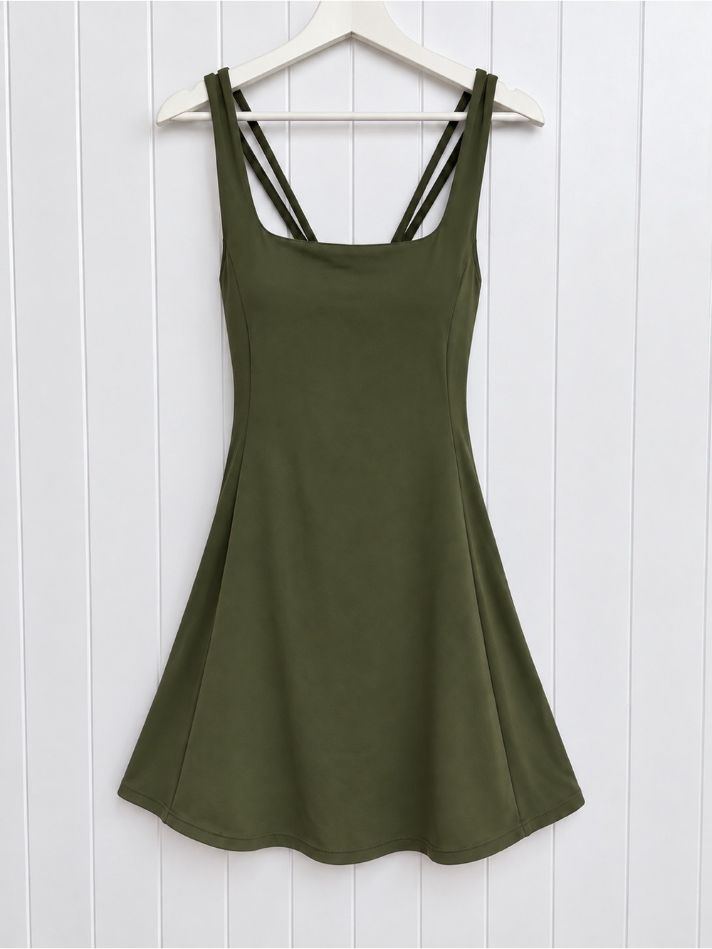 SoftlyZero Plush Crisscross Back Side Pocket Mini Yoga Active Dress Large NWOT
